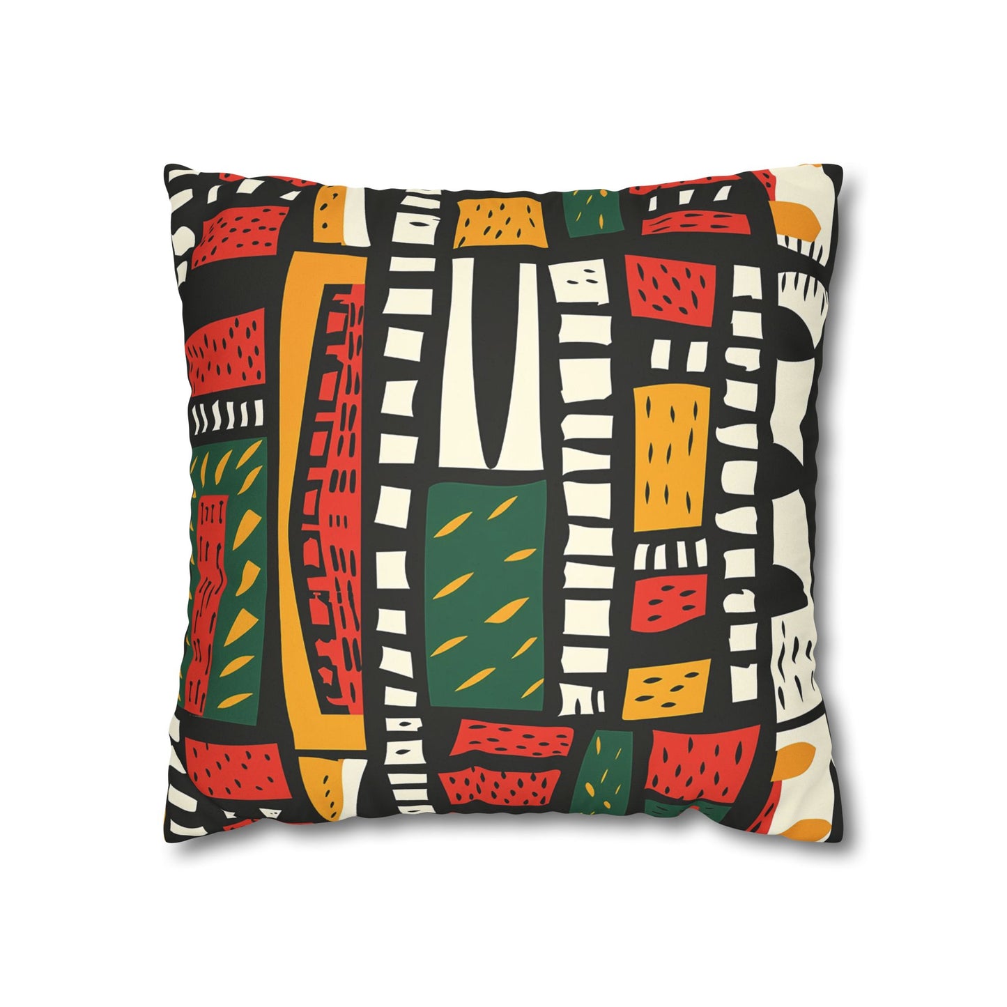 Tribal Harmony Faux Suede Square Pillowcase