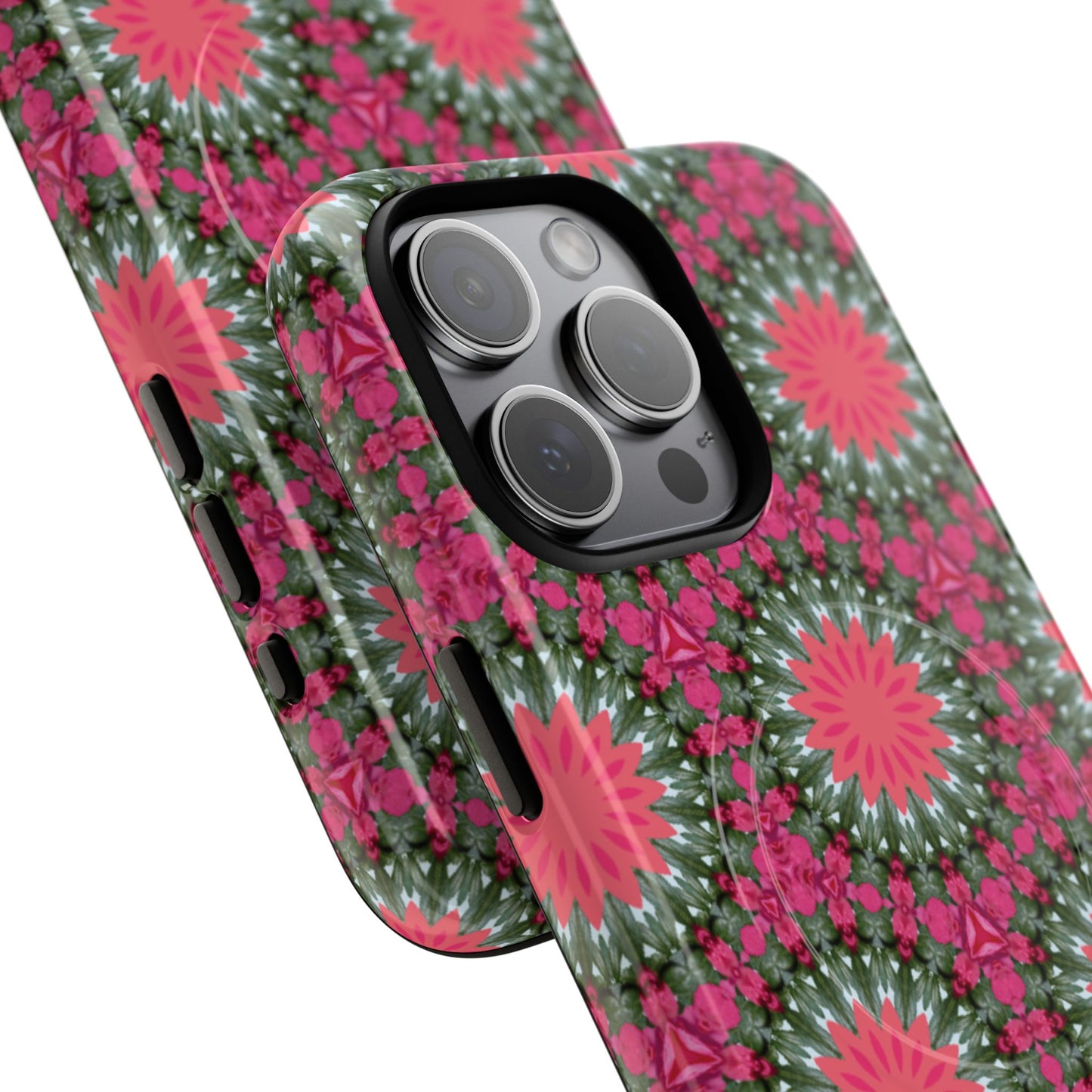 Floral KaleidoBloom iPhone Case, Tough Magnetic Cases, Floral iPhone Cover, Stylish Tech Accessory, Durable Design, Vibrant Gift Idea