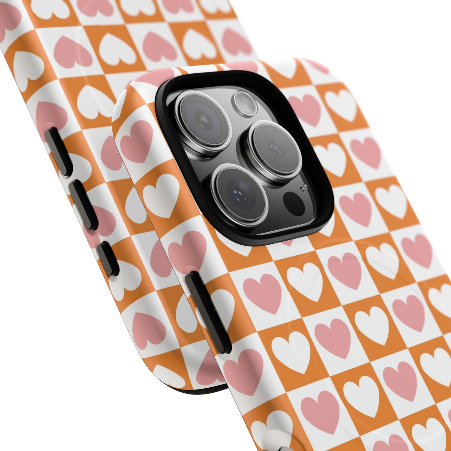 Heart Pattern Magnetic iPhone Case, Valentine Gift, Cute iPhone Accessory, Durable Case for Lovers, Custom iPhone Skin, Sweetheart Case
