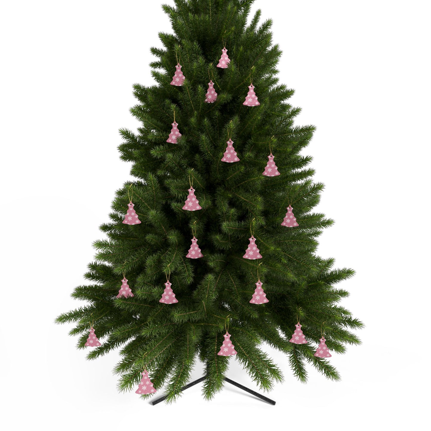 Pink Snowflake Elegance Ceramic Ornaments (1pcs, 5pcs, 10pcs, 20pcs)