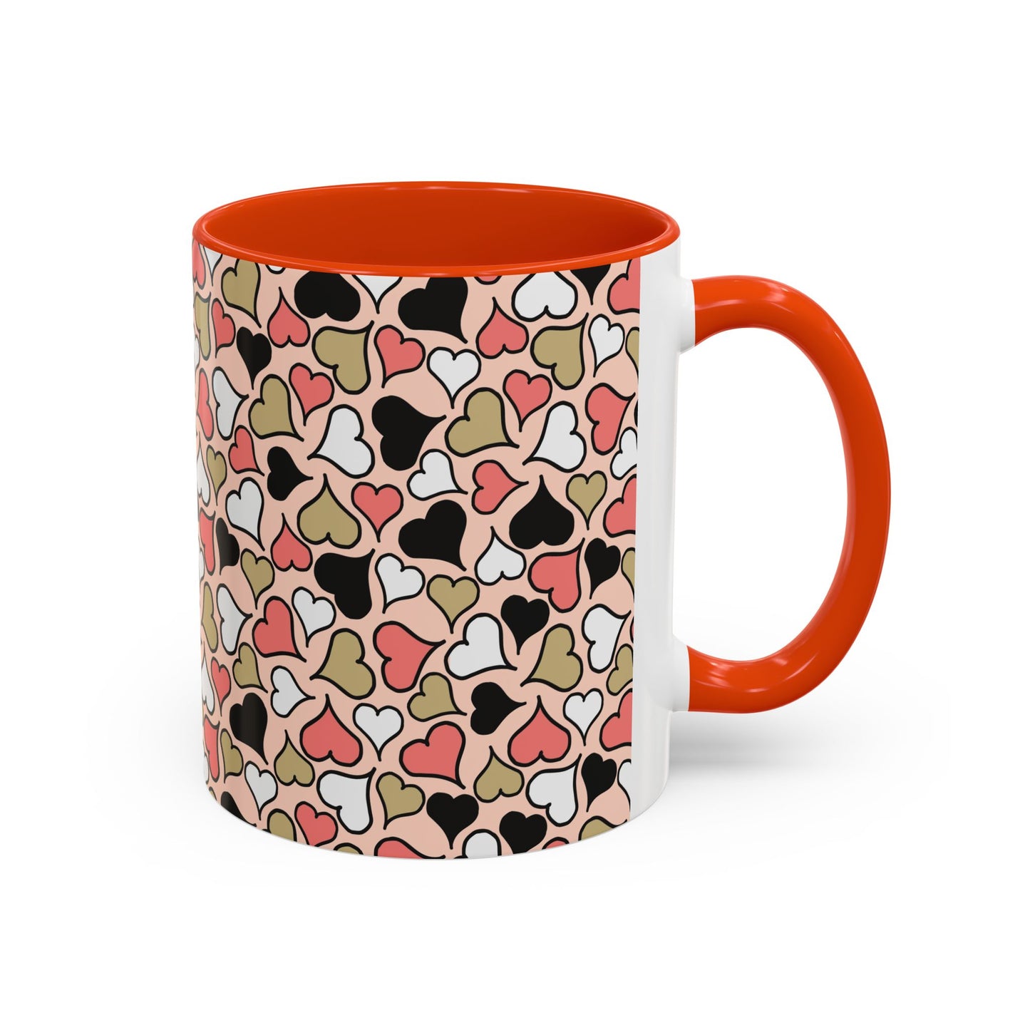 Heart Patterned Coffee Mug - Colorful Love Design, Perfect for Gifts & Celebrations