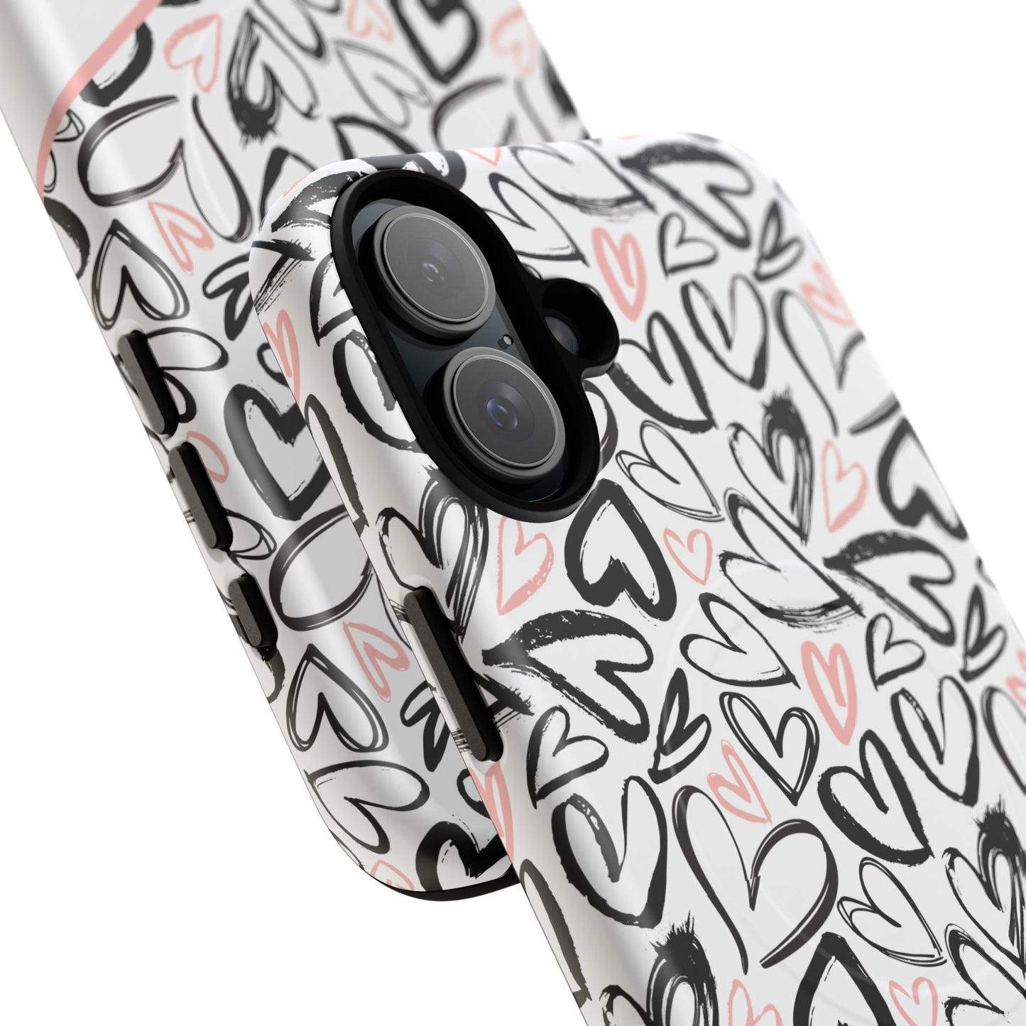 Heart Scribbles Tough Magnetic MagSafe®Case - Cute, Stylish, Gifts for Her, Love, Valentine's Day,  iPhone® 13, 14, 15, 16, 17, Pro, Pro Max, Plus Cases.