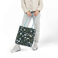 Daisy Delight Floral Canvas Tote Bag with 5-Color Straps | Eco-Friendly Shopping Bag