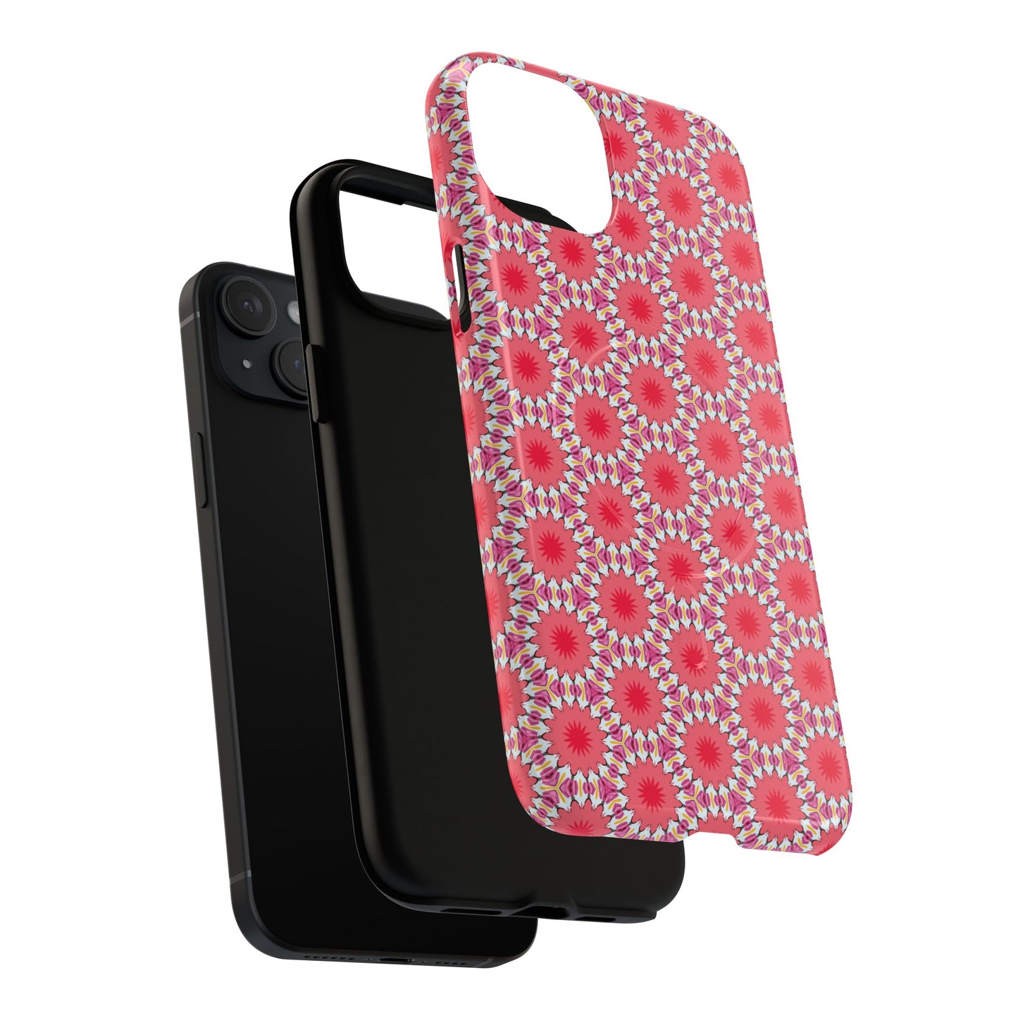 Roseburst Mosaic Vibrant Flower Pattern iPhone Case, Stylish iPhone Cover, Tough Magnetic Case, Floral Gift, Trendy Accessory for Her
