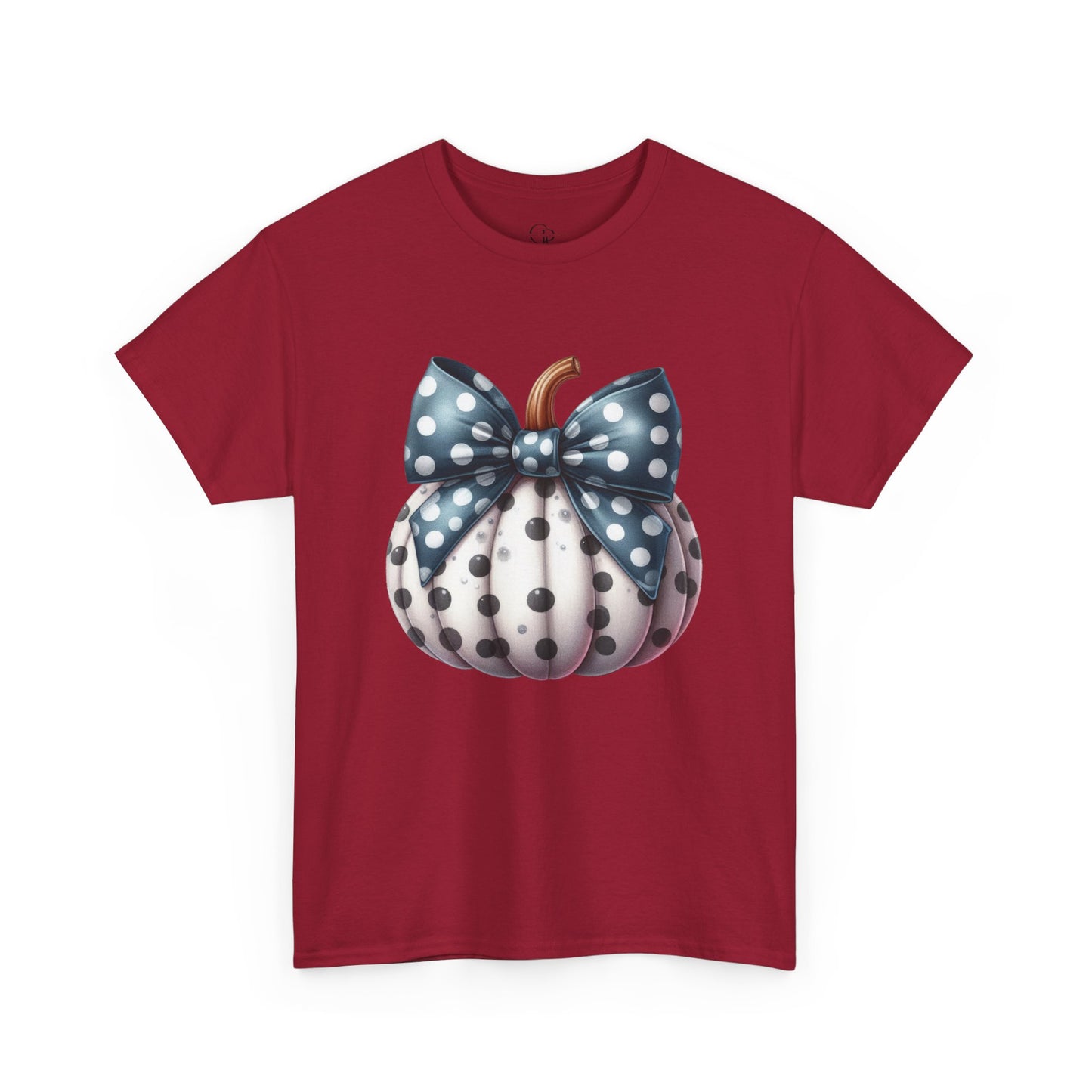 Polka Dot Pumpkin Charm Unisex Heavy Cotton Tee