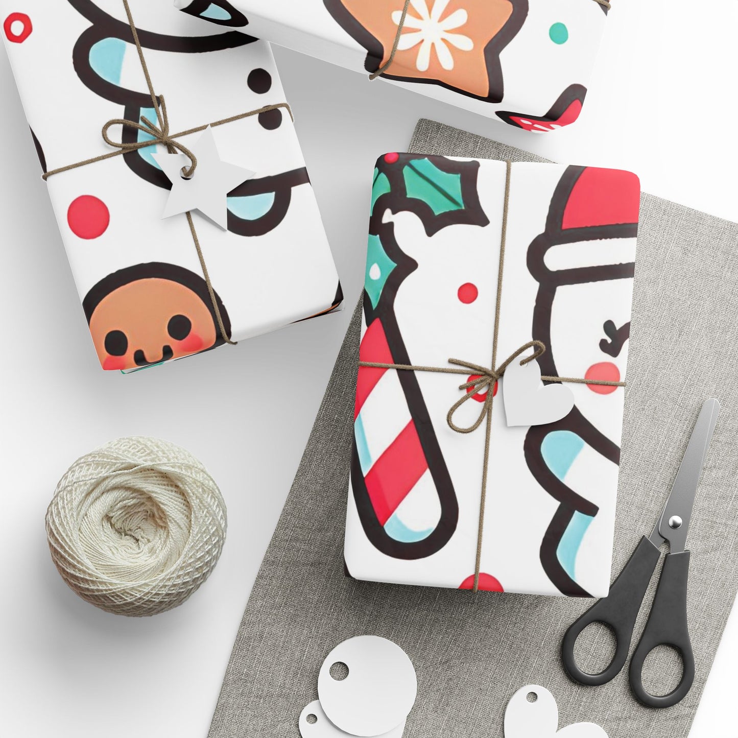 Wrapping Papers - Ginger Bread Holiday Collection - Matte or Glossy Finish - 90gsm Paper
