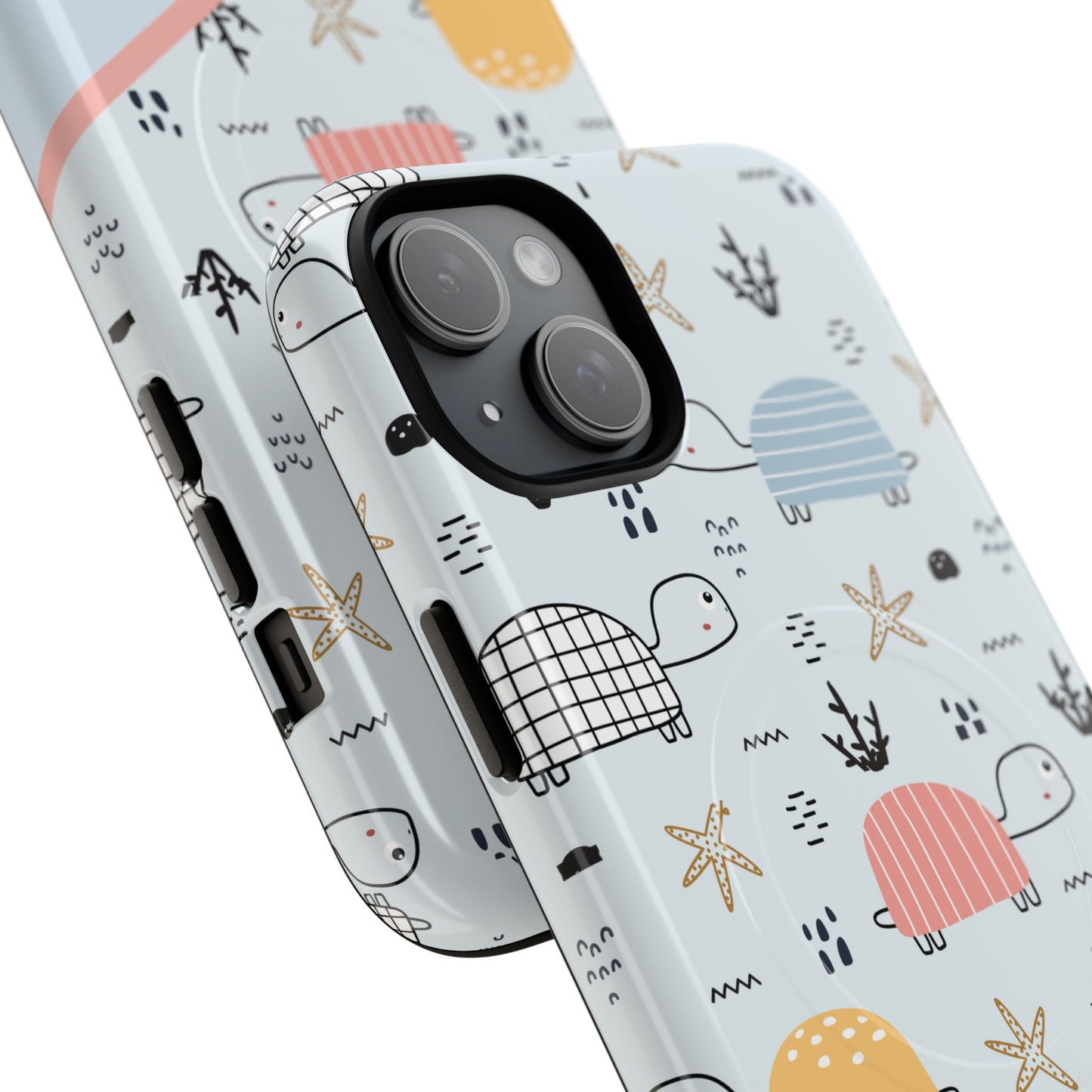 Personalized Cute Turtle Tough Magnetic MagSafe® Cell Cover, Ocean Theme Case, Sea Life Gift for Beach Lovers, iPhone® 13, 14, iPhone 15, iPhone 16, iPhone 17, Pro, Pro Max, Plus Cases.