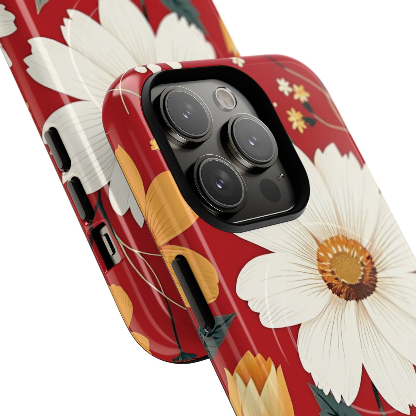 Floral Fusion Tough Magnetic Phone Case | Flower Design, Durable Protective Cover, Gift for Her, Spring Style, Unique Phone Accessory.