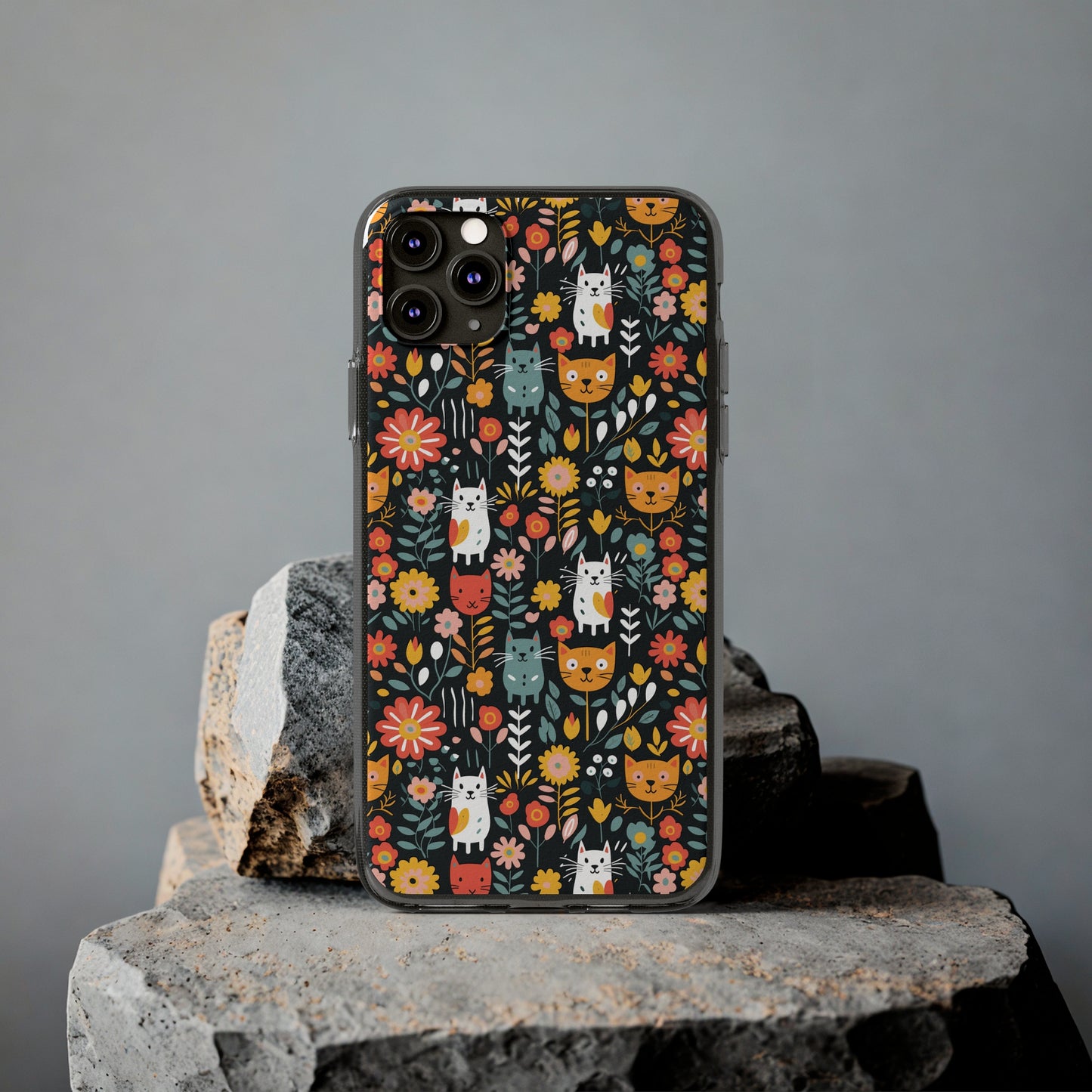 Whimsical Feline Garden Soft iPhone, Google and Samsung Cases