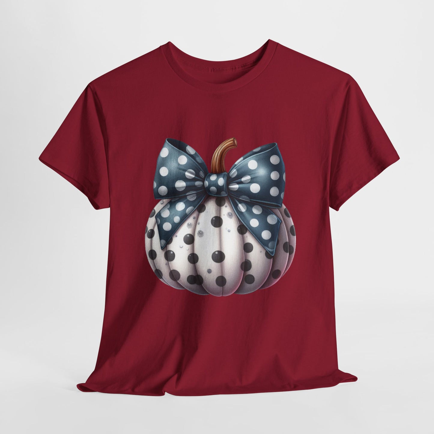 Polka Dot Pumpkin Charm Unisex Heavy Cotton Tee