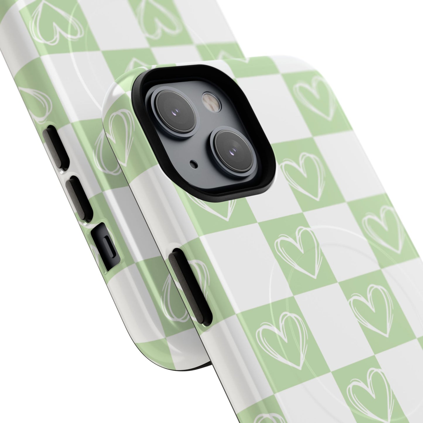 Personalized Chic Heart Pattern iPhone Case | Tough Magnetic Cases, Stylish iPhone Protection, Gift for Her, Trendy Accessories, Everyday Use