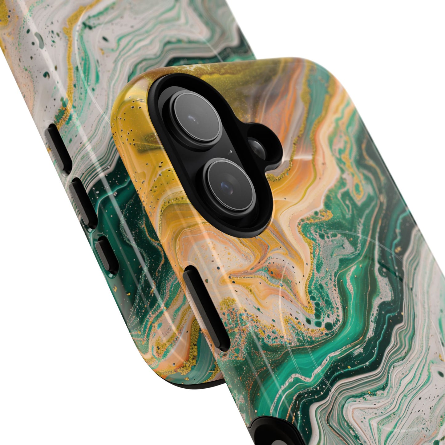 Magnetic iPhone Cases with Green Marble Design, Tough Magnetic Cases, iPhone Accessories, Gift for Her, Trendy iPhone Cover