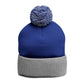 Cozy Pom-Pom Coquette Knit Cap with Embroidered Red Bow