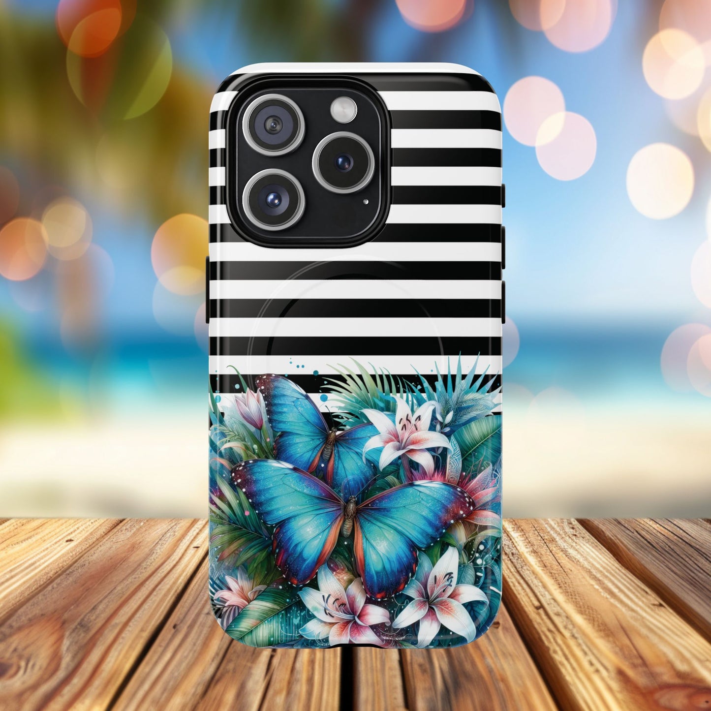 Wings of Wonder Tough iPhone Magnetic Case, Stylish Protection, Durable iPhone Cover, Butterfly Design Gift, Floral Case,Trendy Tech Accessory.