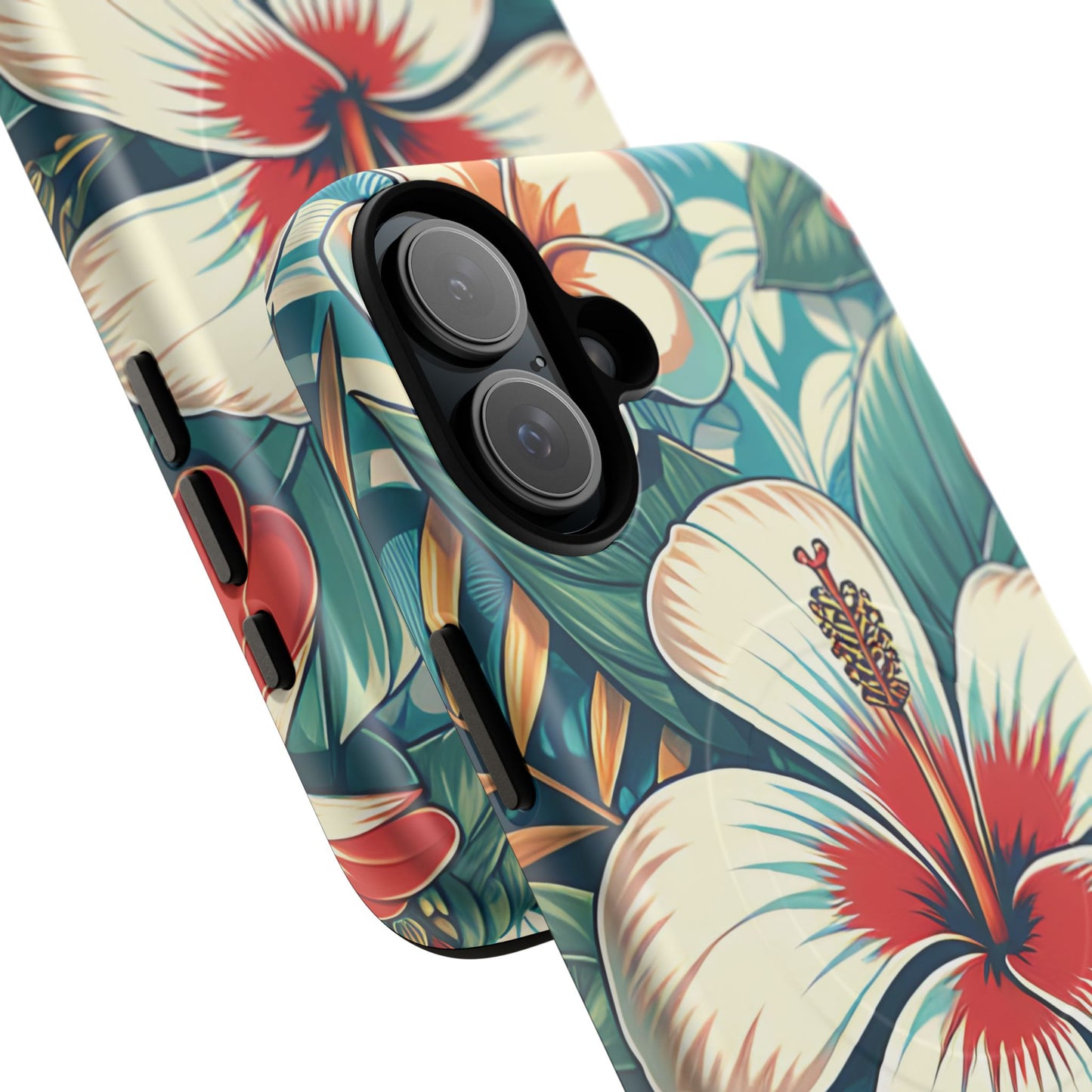 Tropical Hibiscus MagSafe® iPhone® Tough Case - Stylish Phone Protection Gift for Nature Lovers, Vibrant, Summer Vibes.