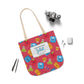 Personalized Kawaii Composition Book Inspired Canvas Tote Bag with Colorful Straps, Cute School Bag, Eco-Friendly Tote, Back to School Shopping Bag, Teacher Gift Idea