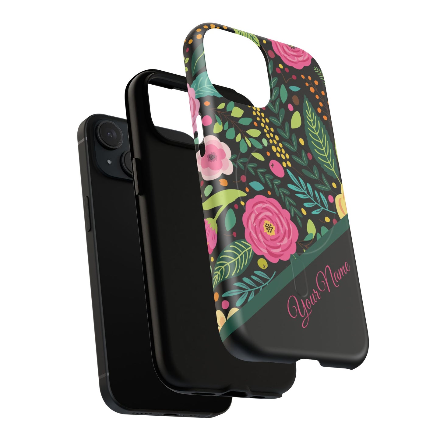 Personalized Floral Fantasy Tough Magnetic iPhone Cases- a Gift for Gardeners, Mother's Day, Birthday Gift, Anniversary Gift, Presents