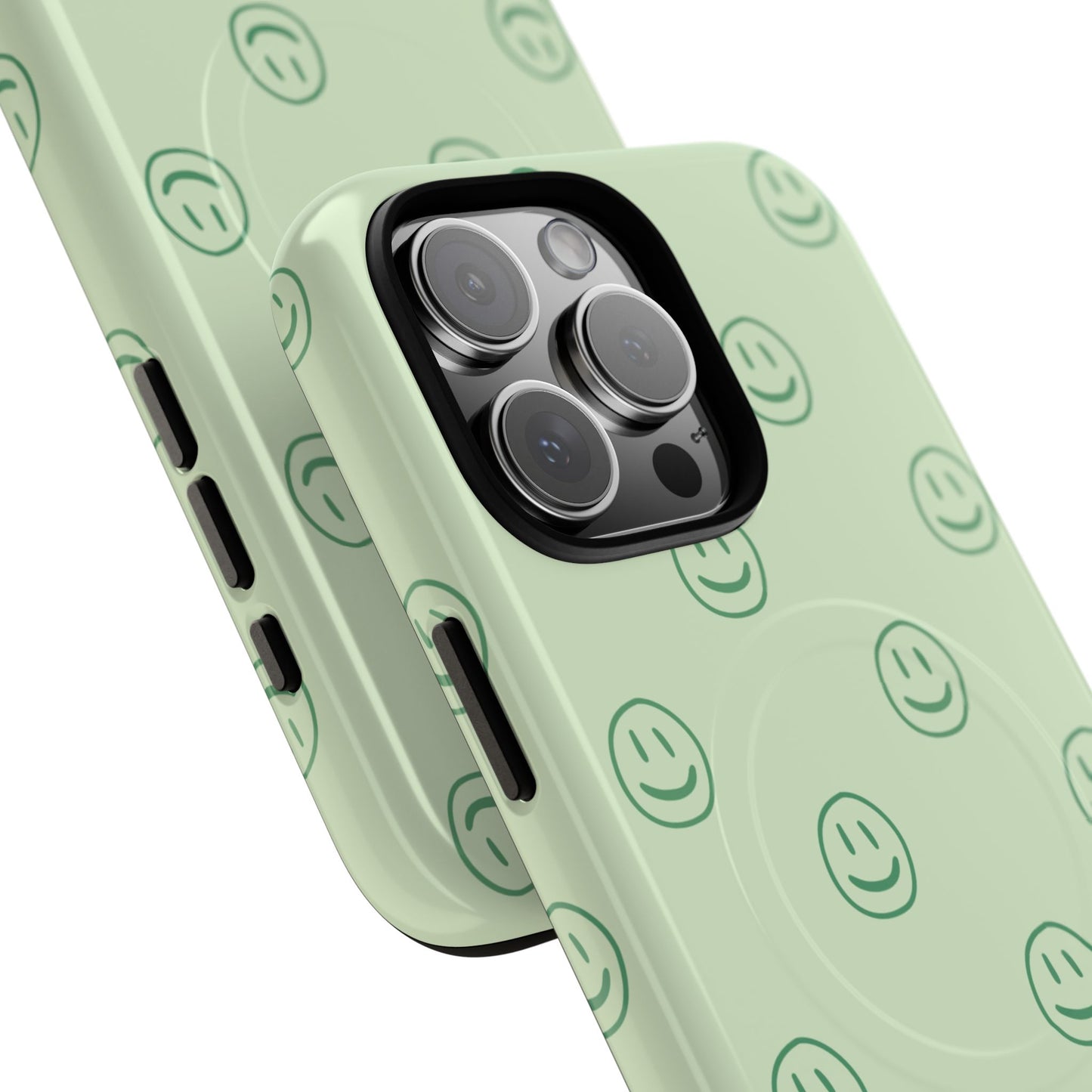 Green Smiley Face Magnetic iPhone Case