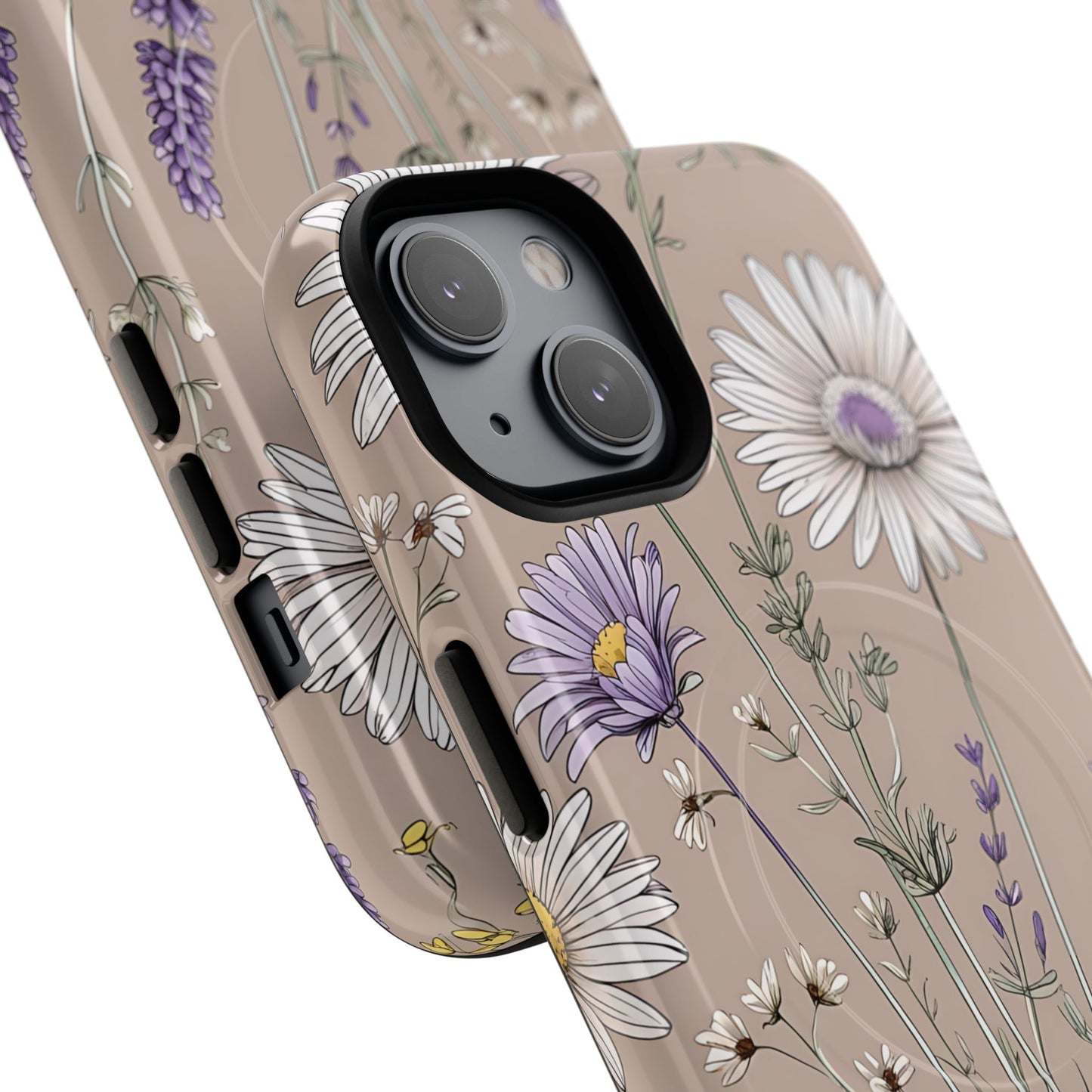 Lavender Floral Tough Magnetic Phone Case | Durable Protective Cover, Flower Design, Gifts for Her, Phone Accessories, Nature Lover