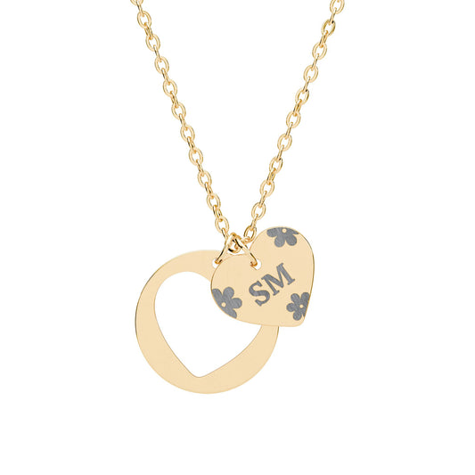 Engravable Heart Cutout Necklace — Personalized Initial Pendant