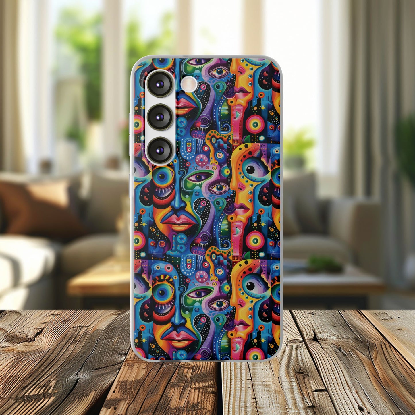 Psychedelic Visions Flexi iPhone and Samsung Case - Colorful Abstract Design.