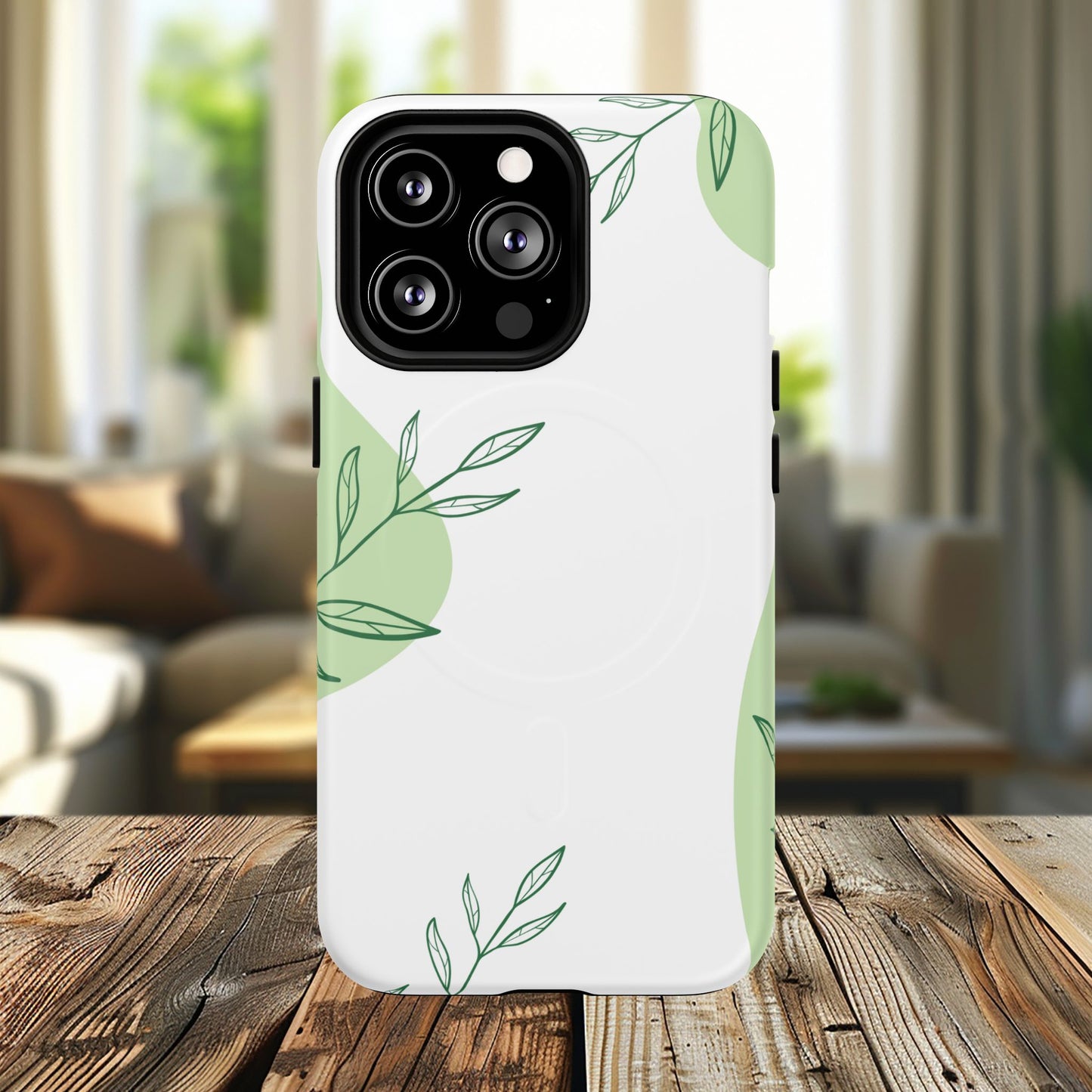 Stylish Tough iPhone Magnetic Cases with Leaf Design, iPhone Protection Cases, Greenery iPhone Covers, Eco-Friendly iPhone Accessories, Gift for Her.