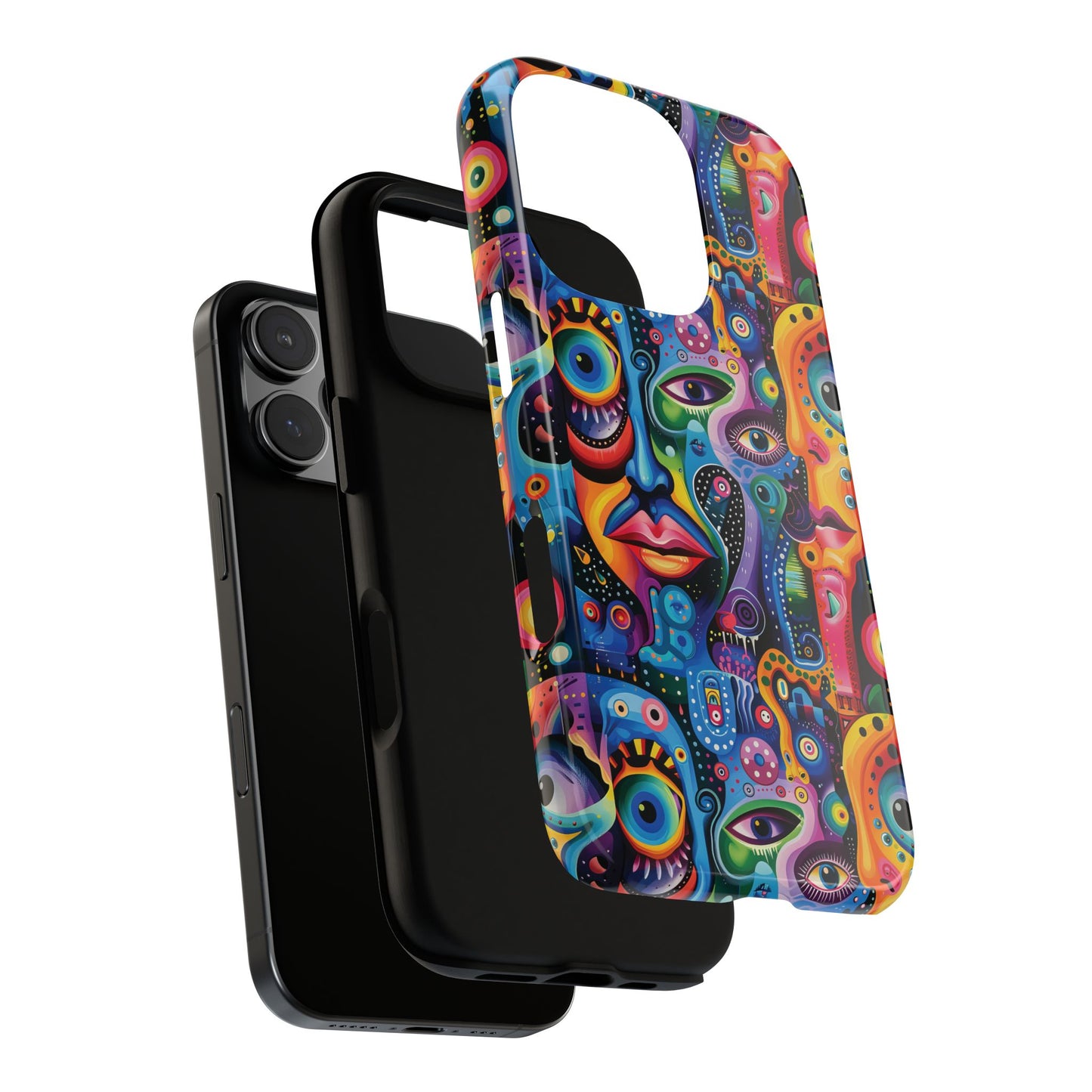 Psychedelic Visions Colorful Art iPhone Case - Tough Cases with Vibrant Abstract Design