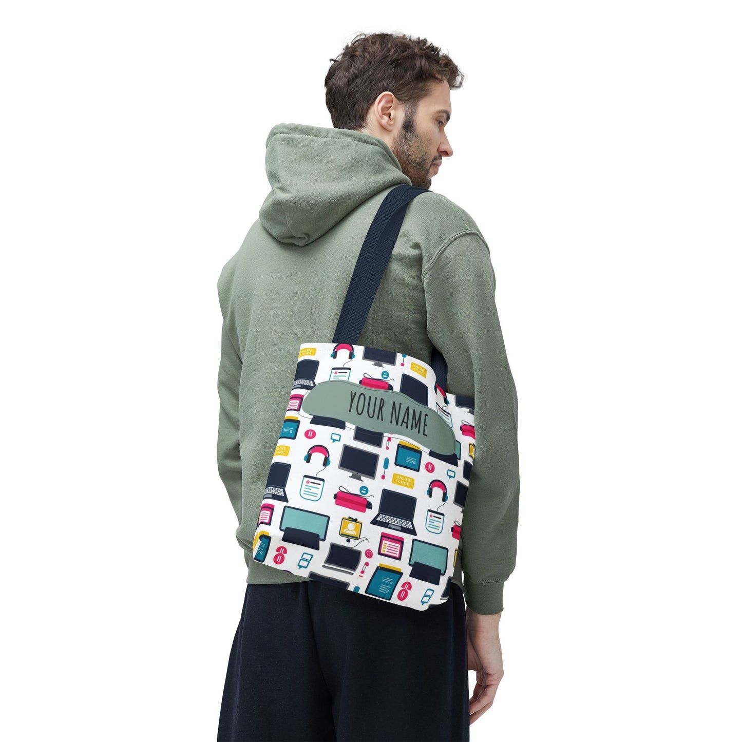 Techie Tote Bag - Stylish Personalized Tote for Students, Gift for Tech Lovers, Eco-Friendly Shopping Bag, Back to School.