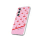 Personalized Cherry Blossom Dreams Flexi Case — Pink Retro Cherry iPhone® 7/8, 11, 12, 13, 14, 15, 16, 17, X/XS, SE, XR, Mini, Pro, Pro Max, Plus Cases.