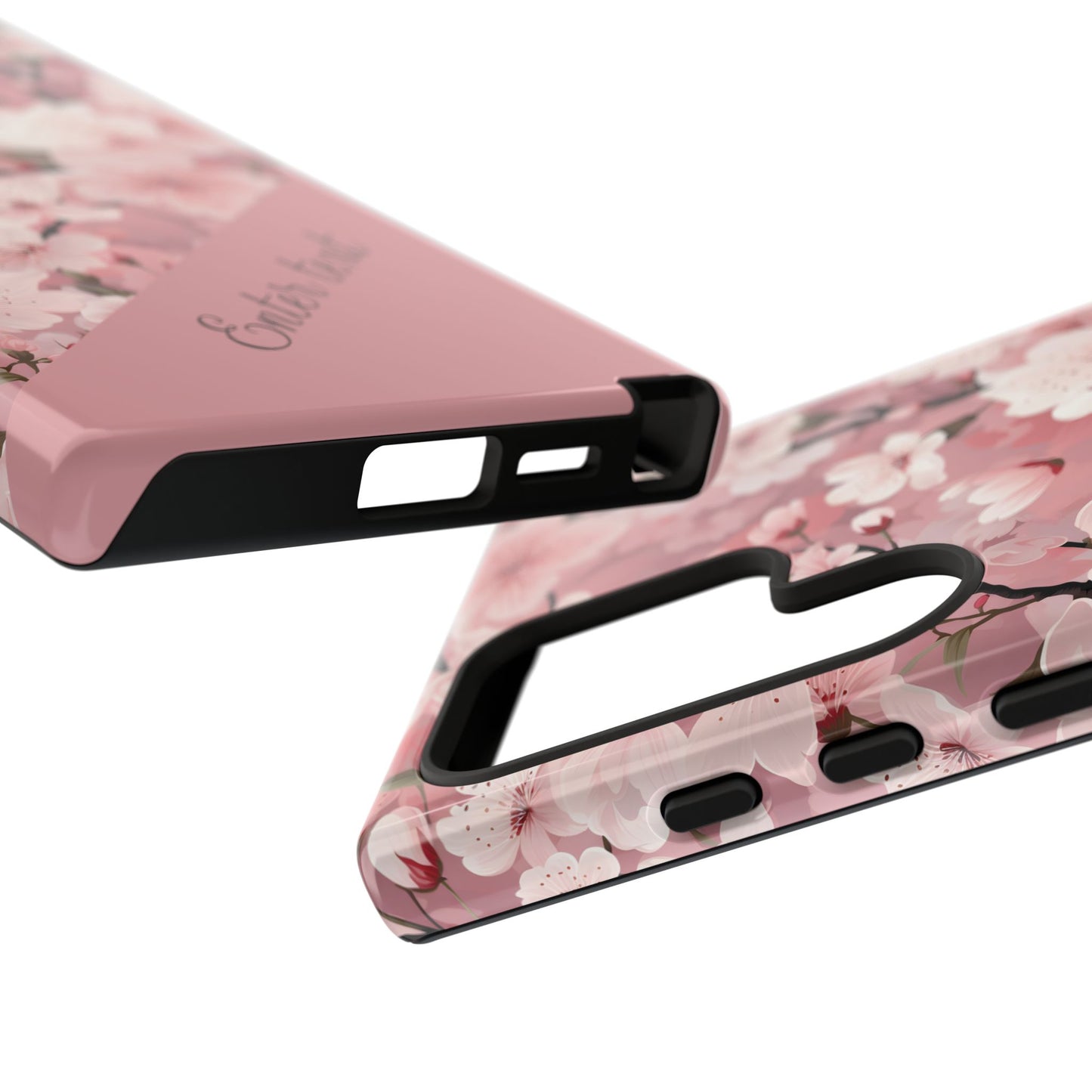 Personalized Cherry Blossom Tough Phone Case — Pink Floral Protective Case for Samsung & Google