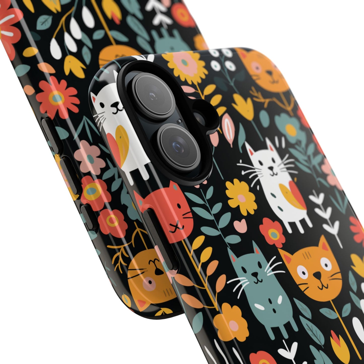 Whimsical Feline Garden iPhone, Samsung or Google Pixel Tough Cases