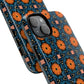 Saffron Tile Bloom Vibrant Floral Tough Magnetic iPhone Case, Durable iPhone Cover, Gift for Her, Floral Design, Unique iPhone Protection.