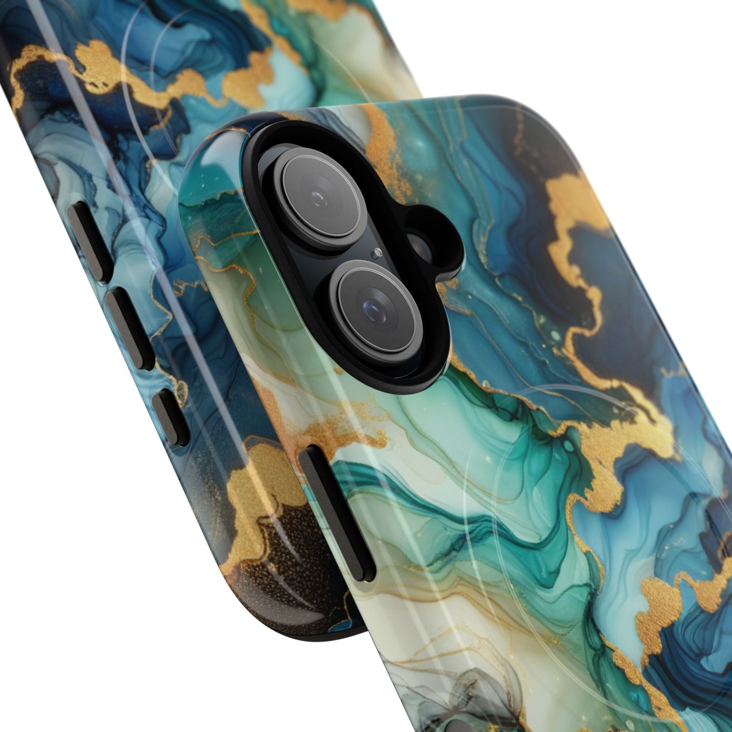Ocean Quartz Luxe Marble Pattern Tough Magnetic iPhone Case, Phone Accessories, Luxury Gift, Durable iPhone Cover, Unique Design for iPhone Users.