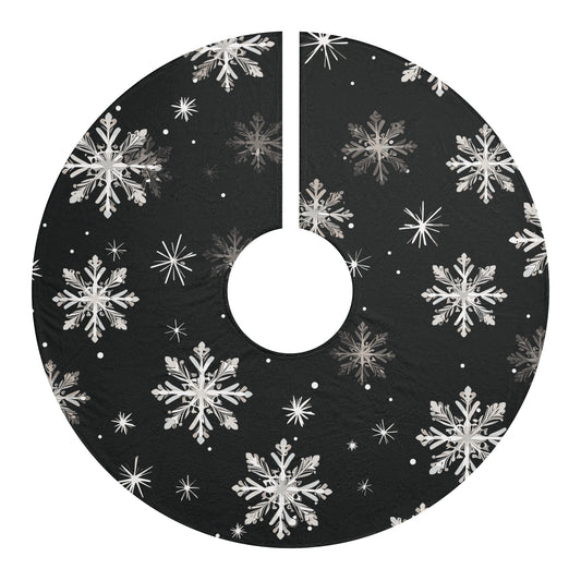 Black Snowflake Elegance Christmas Tree Skirts