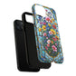 Floral Stained Glass Tough Magnetic Case, Durable Phone Cover, Gift for Nature Lovers, Unique Floral Design, Phone Accessories for All Occasions.