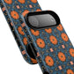 Saffron Tile Bloom Vibrant Floral Tough Magnetic iPhone Case, Durable iPhone Cover, Gift for Her, Floral Design, Unique iPhone Protection.