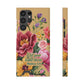 Floral Bible Verse Phone Case with Card Holder — "Let Your Light Shine" (Matthew 5:16)