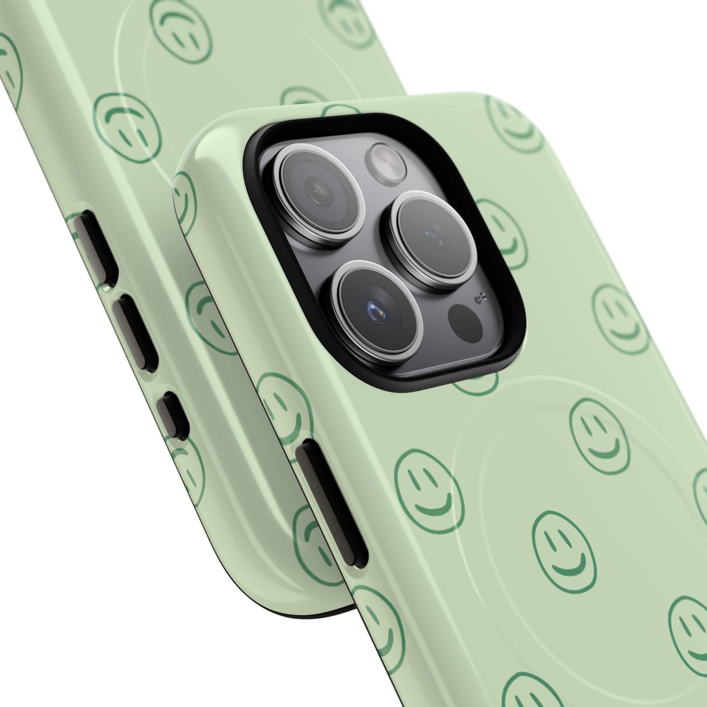 Green Smiley Face Magnetic iPhone Case