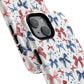 Patriotic Coquette Tough iPhone Magnetic Case, Stylish Gift for Her, Summer Celebrations, Cute Bow Design
