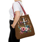 Faith and Floral Cross Heart Tote Bag