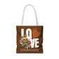 LOVE Always Brown Tote Bag.