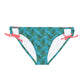 Turquoise Tropical Bliss Loop Tie Side Bikini Bottom (AOP)