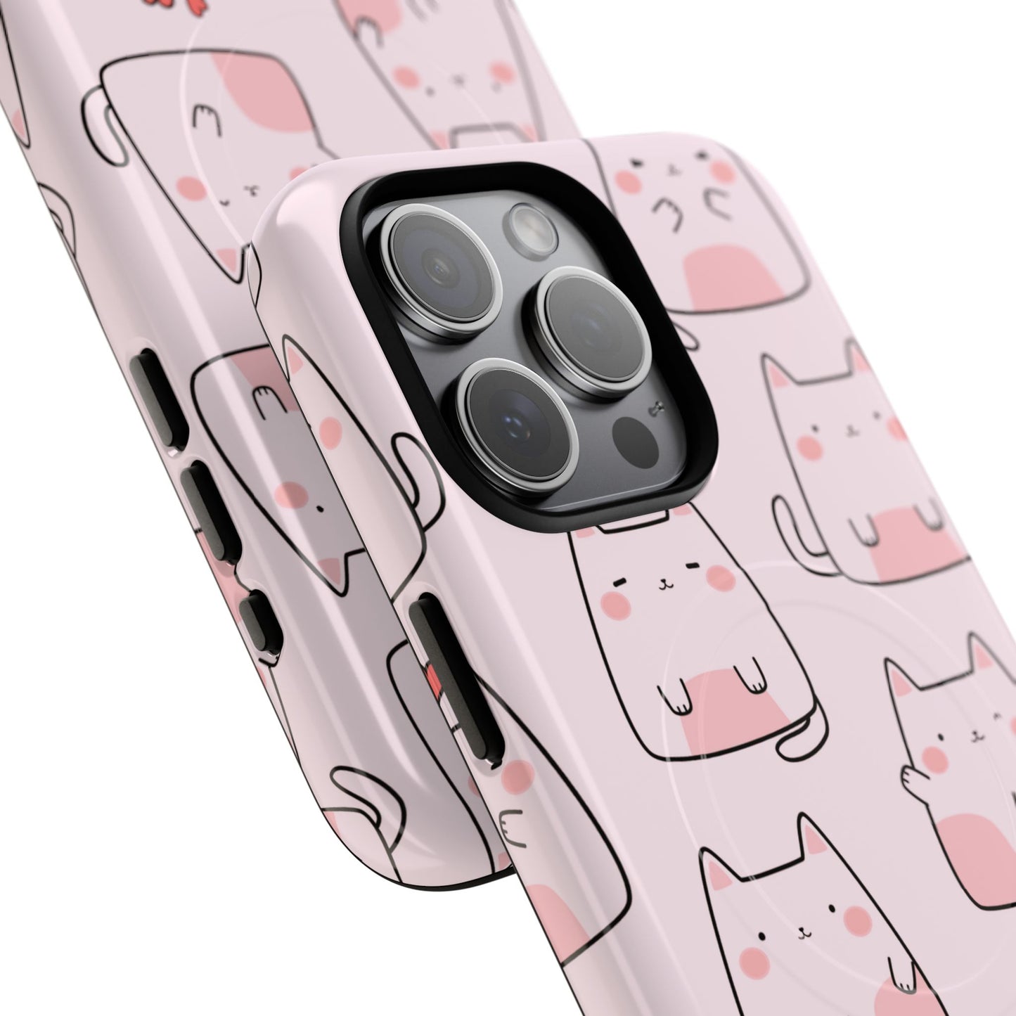 Cute Cat Magnetic iPhone Case, Tough iPhone Cover, Cat Lover Gift, Kawaii Style Case, Pet-Themed Gift