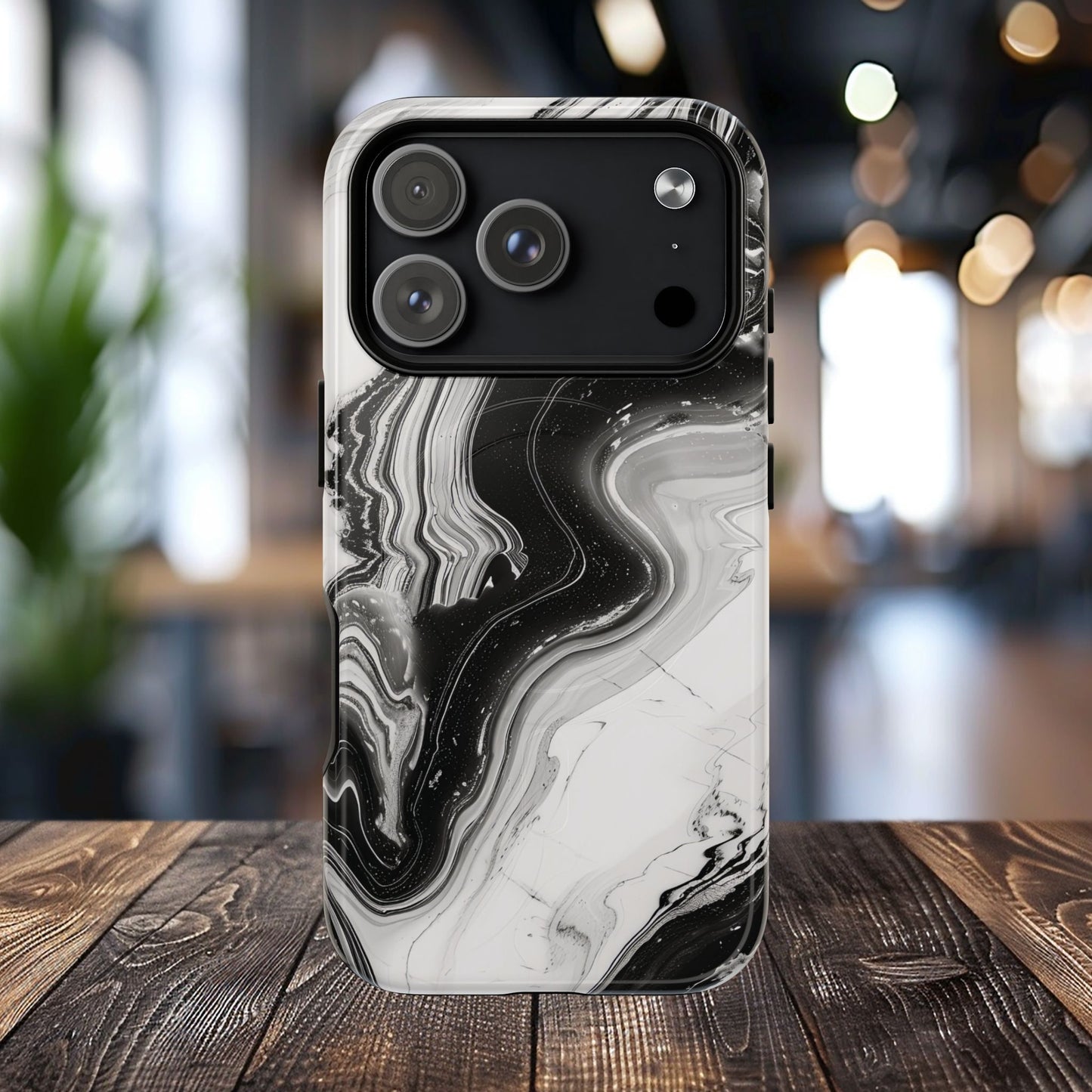 Black Marble Magnetic iPhone Case for Tough Protection, Stylish iPhone Mobile Accessory, Fashionable Gift, Unique Marble iPhone Design, Durable Smartphone Cover