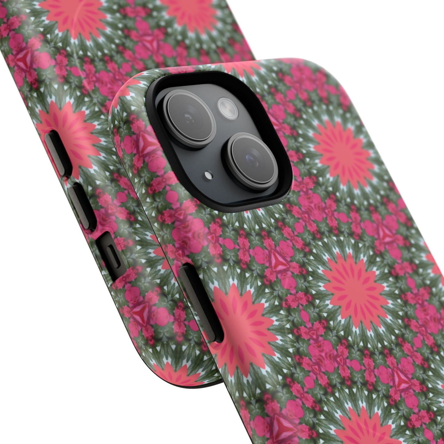Floral KaleidoBloom iPhone Case, Tough Magnetic Cases, Floral iPhone Cover, Stylish Tech Accessory, Durable Design, Vibrant Gift Idea