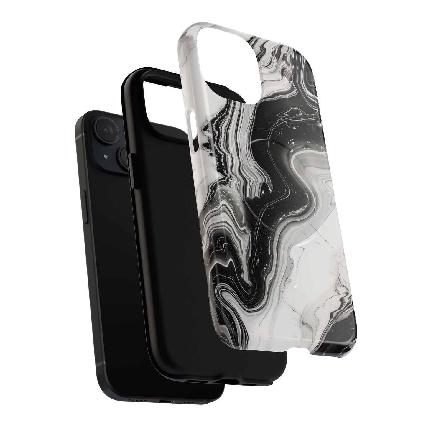 Black Marble Magnetic iPhone Case for Tough Protection, Stylish iPhone Mobile Accessory, Fashionable Gift, Unique Marble iPhone Design, Durable Smartphone Cover