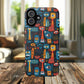 Urban Totem Vibe Tough iPhone Magnetic Case, Colorful Bohemian Art, Unique Gift for Him/Her, Holiday Accessory, iPhone Protection, MagSafe iPhone Case.