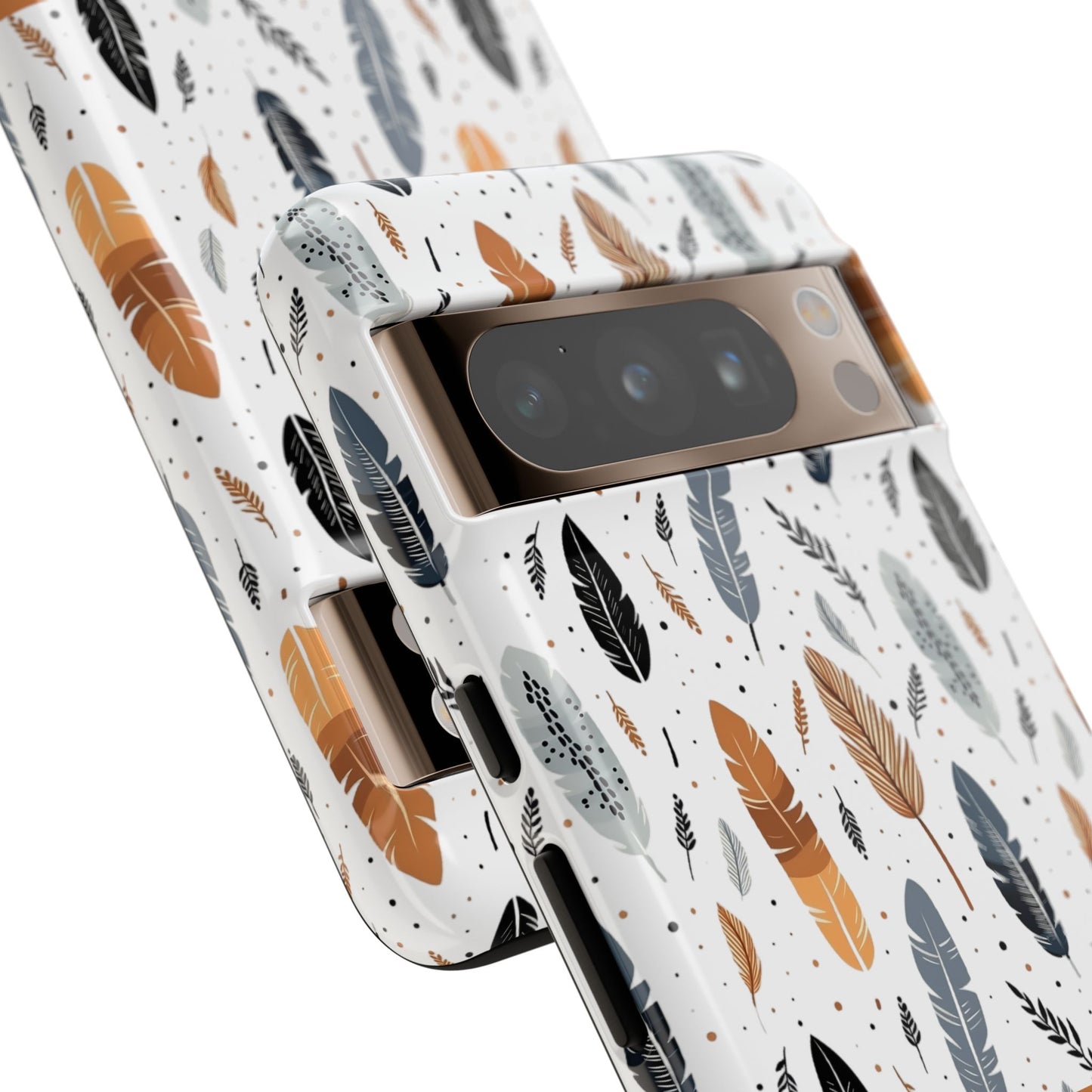 Personalized Whispering Feathers Samsung, Google Pixel and iPhone Case, Custom Name Case.