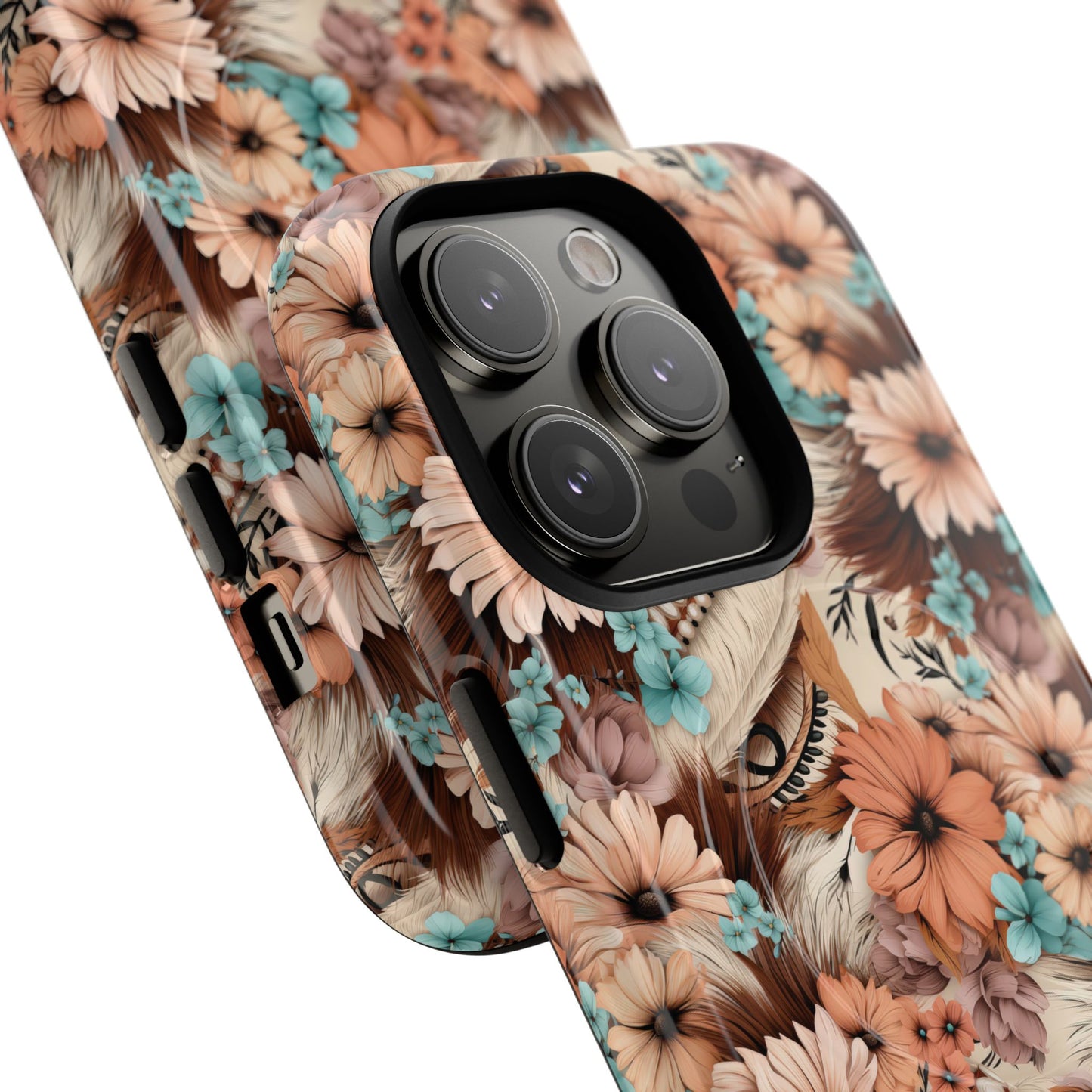 Spirit in Bloom Tough iPhone Magnetic Cases, Cute iPhone Accessories, Flower Design, Gifts for iPhone 14, 15, 16, 17, Pro Max, Boho Style, Western Style