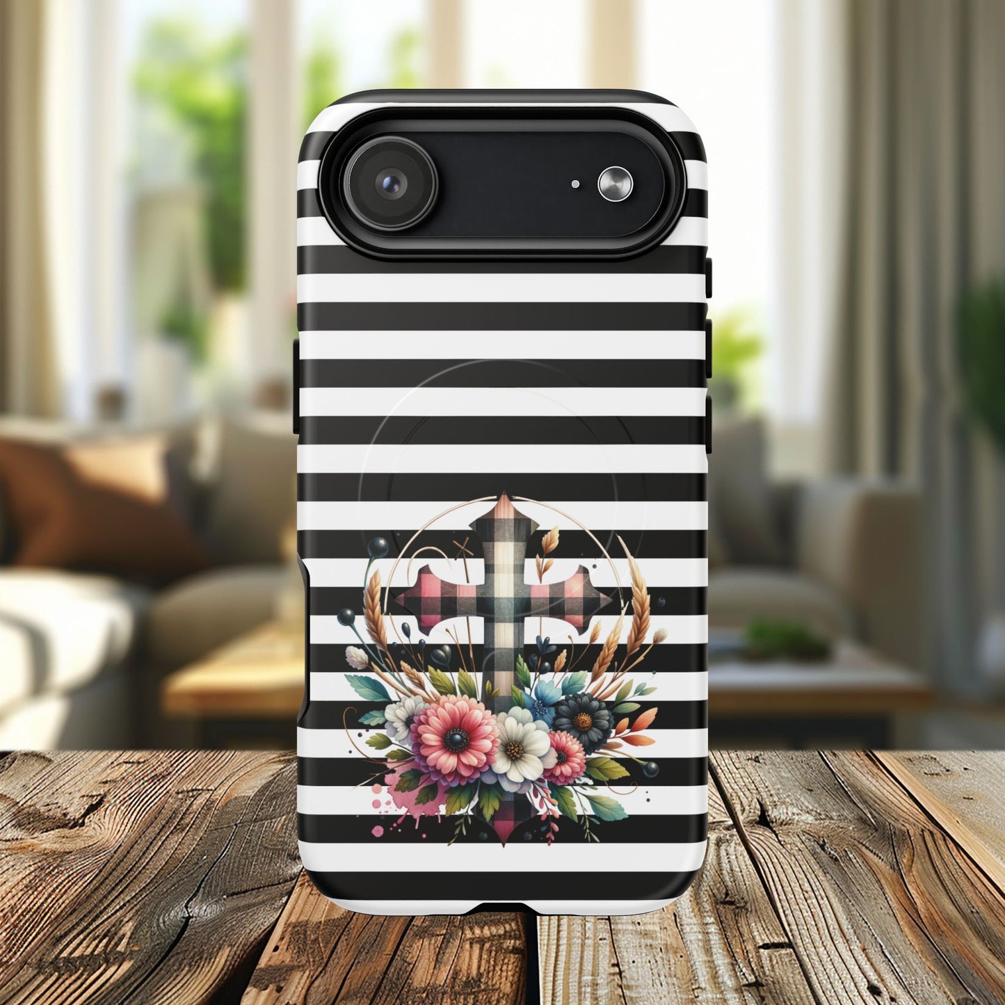 Striped in His Glory iPhone Case, Tough Magnetic Phone Protector, MagSafe iPhone Cover, Durable Case for Everyday Use, Gift for Nature Lovers, Vibrant Design.